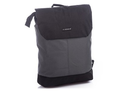 J Jones Rucksack Laptopfach 15,6 Zoll A4 Reißverschluss Magnetklappe Dunkelgrau