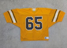 Vintage NOS 1980s Russell Athletic Athletic Yellow Mesh Football Jersey Size L