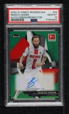 2020 Topps Finest Bundesliga Green Refractor /50 Marco Hoger PSA 10 GEM MT Auto