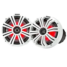 2x of Kicker 8" OEM Marine Coaxial White Speakers with MultiColor LED Lighting