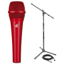 sE Electronics V7 Red Supercardioid Dynamic Handheld Mic with Accessories