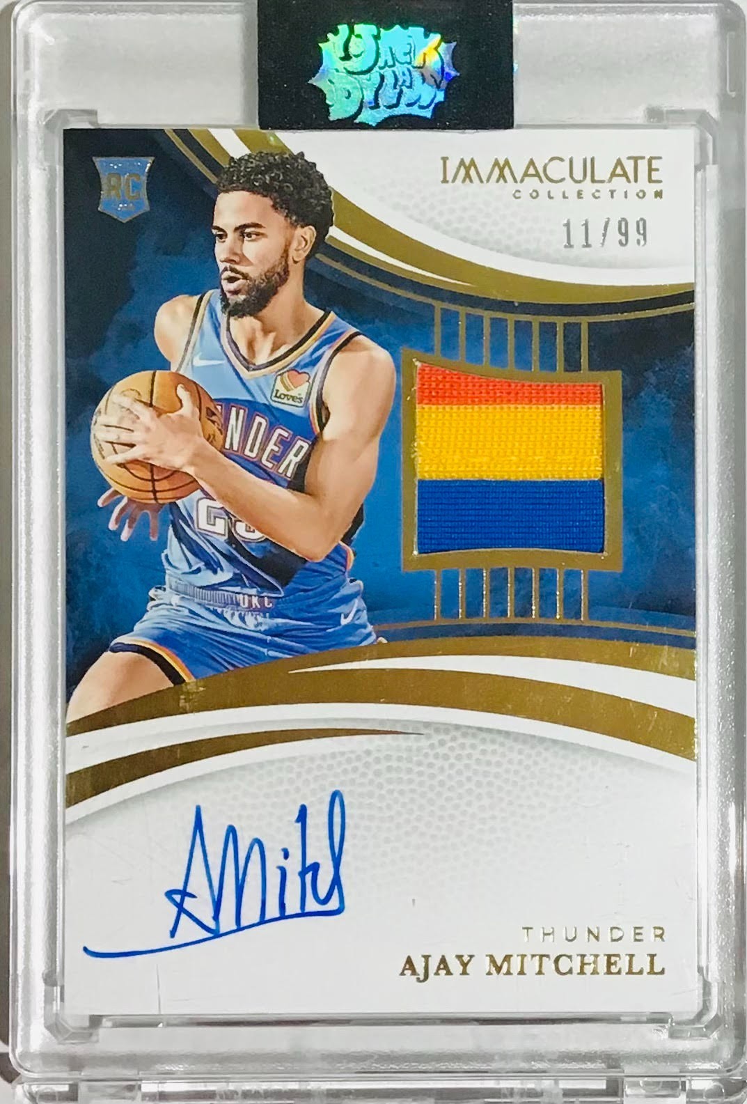 2024-25 Panini Immaculate Ajay Mitchell #116 RC Rookie Patch Auto RPA /99