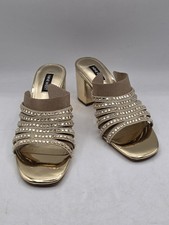 Nine West Women's Frisky Heeled Sandal - Gold - Size 6.5M - Excellent