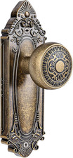 Rustic Antique Brass Dummy Knobs for French Doors - Farmhouse Decor Set
