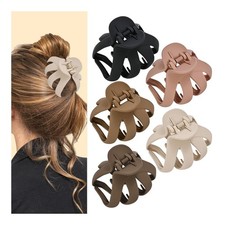 Lolalet Octopus Hair Claw Clips 5 Pack Medium Non-slip Jaw Clamps for Thick