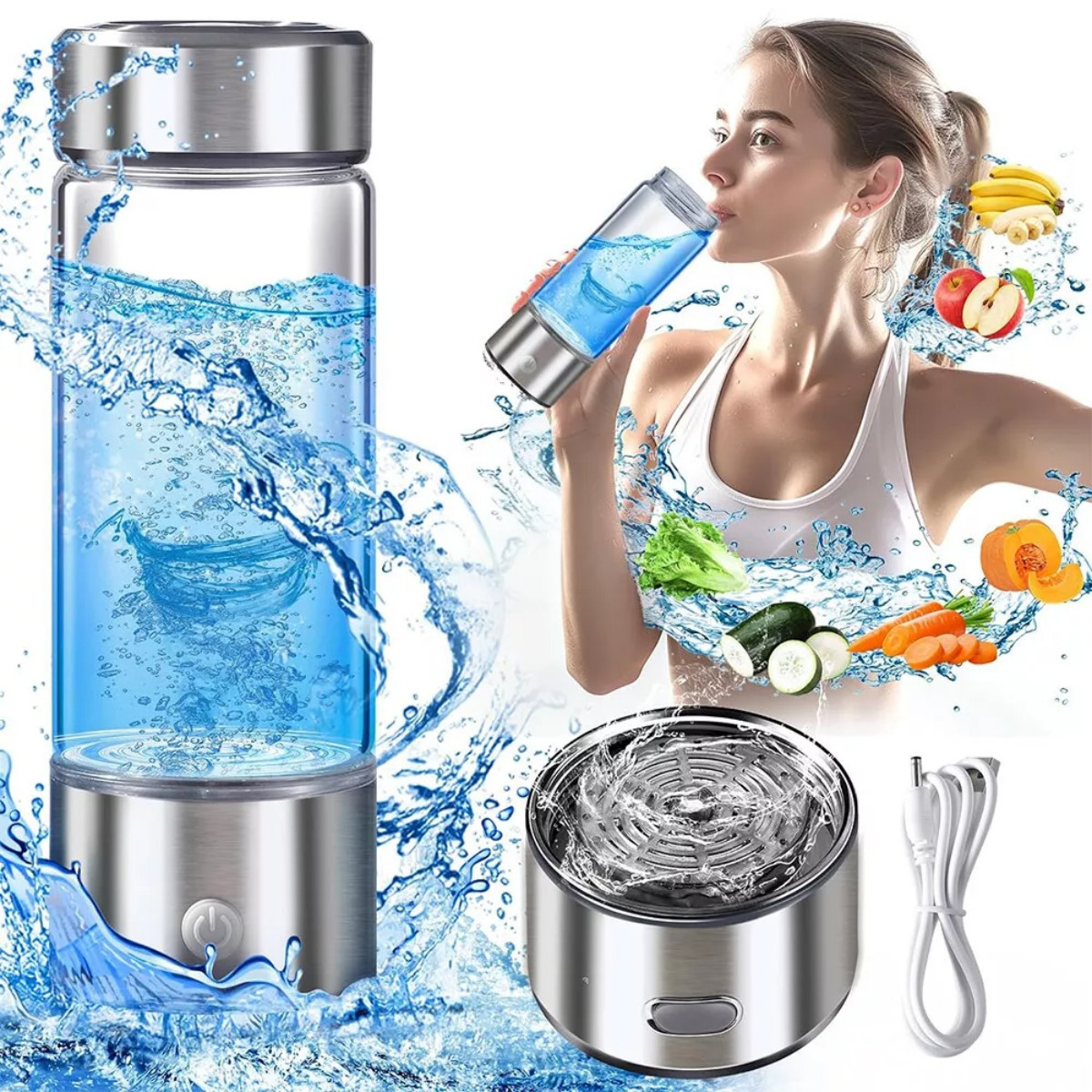 Portable Hydrogen Water Bottle Hydrogen Aqua Daily Equivalen