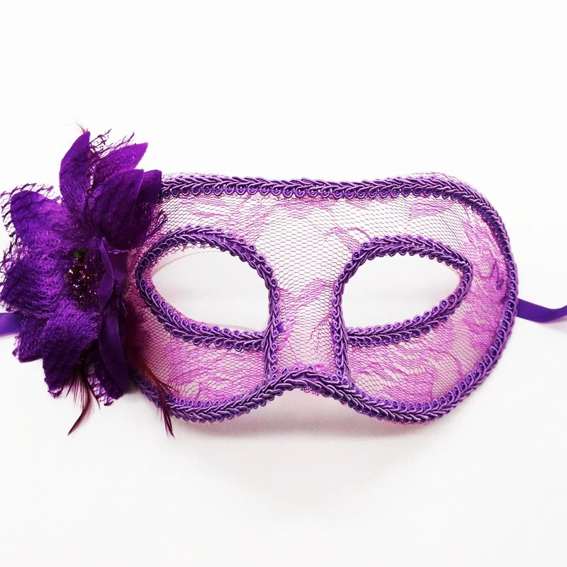 Lace Mask with Flowers Sexy Beauty Princess Half Face Masks Party Mask Prop - Image 3 of 4