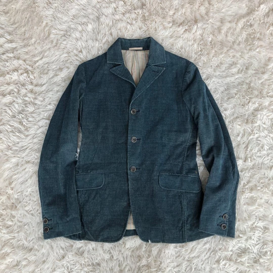 45rpm Indigo Corduroy Jacket Coverall Tailored Jacket Size 3 Shoulder 43cm JPN image 1