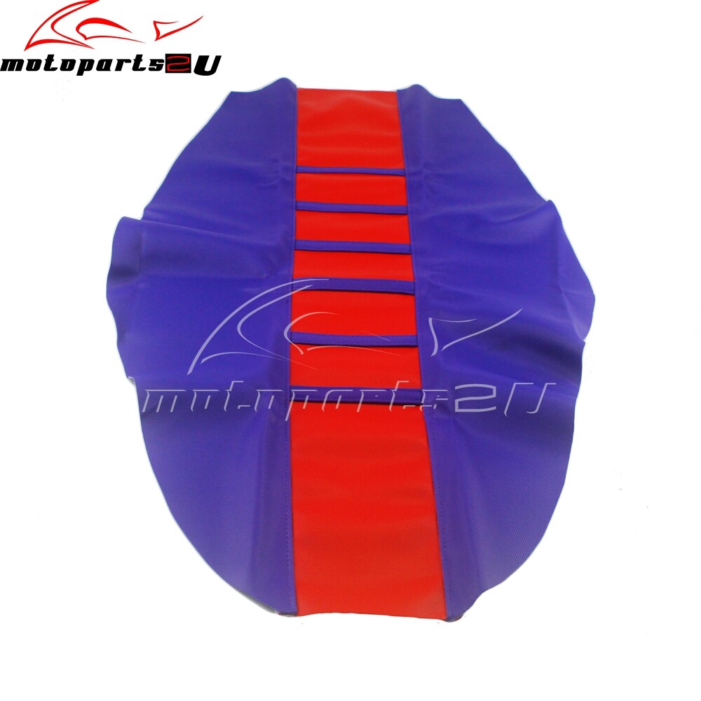 ALL BLUE w/ RED RIBS GRIPPER SEAT COVER FOR SUZUKI DRZ125 KAWASAKI