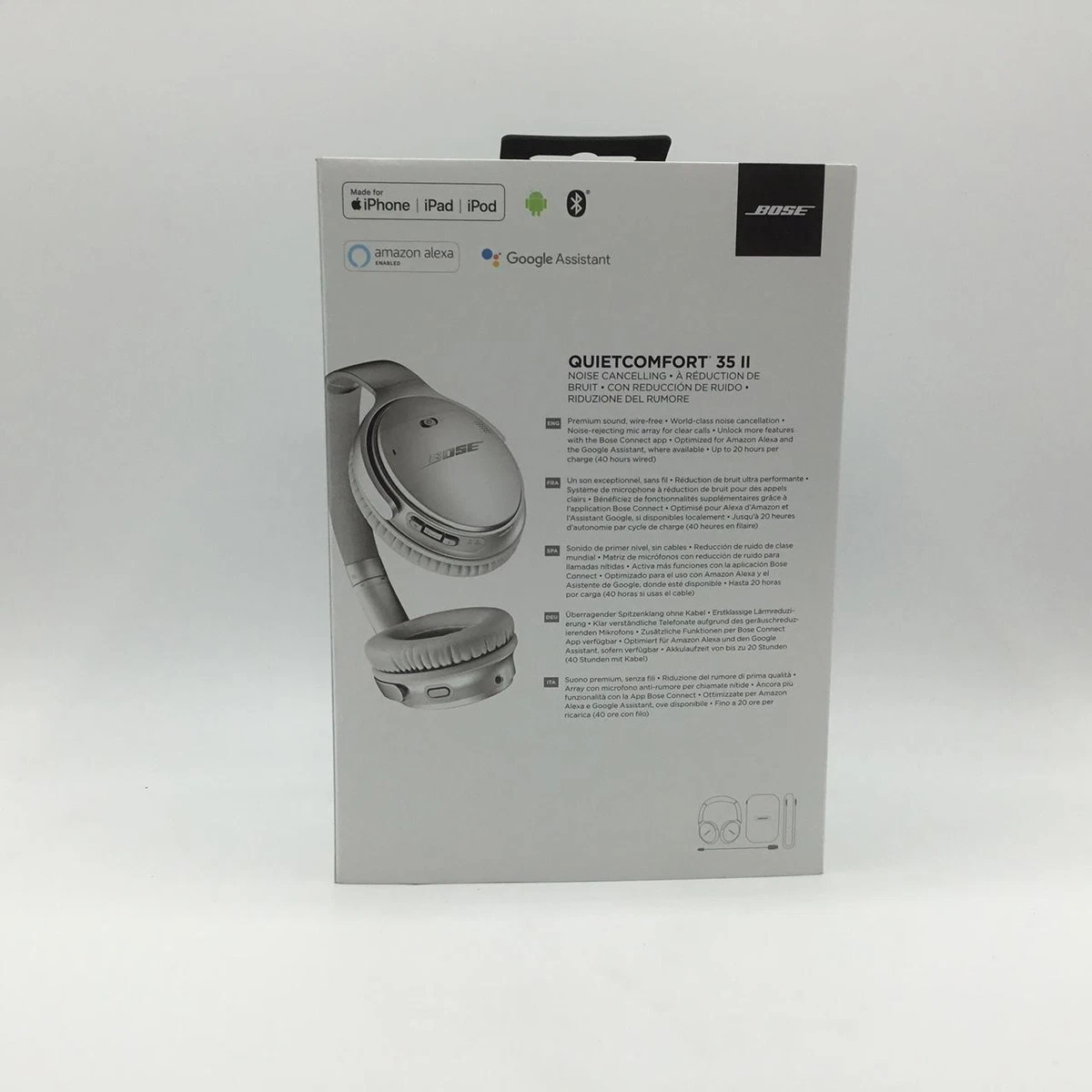 Bose QuietComfort 35 II Bluetooth Wireless Headphone - Silver 789564-0020  for sale online