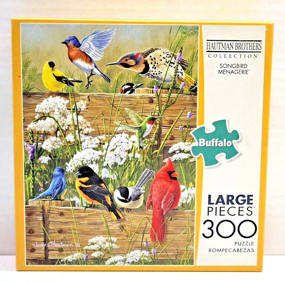 Buffalo Jigsaw Puzzle SONGBIRD MENAGERIE 300 Pc Hautman Bros Collection Large Pc