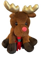 Vintage Rudolph The Red-Nosed Reindeer Plush Stuffed Animal with Scarf READ