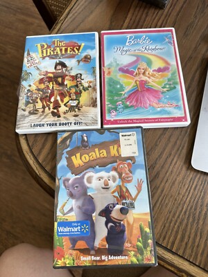 Barbie-Magic Rainbow, Koala Kid(sealed) , Pirates!- Kids Movie bundle dvd lot B