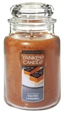 Yankee Candle Salted Caramel Fall Scent Single Wick Large Jar with Lid, 22 oz