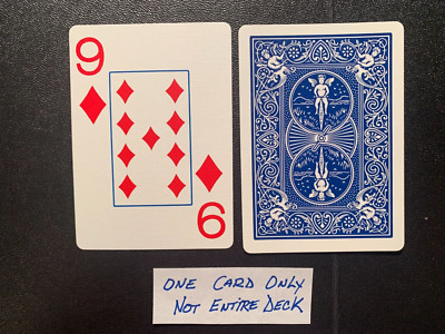 Swap Playing Card JUMBO Nine Of Diamonds BICYCLE One Card BLUE