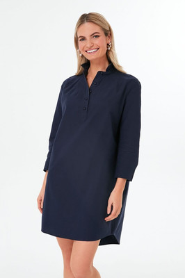 Pomander Place Tuckernuck Polly Dress Mini Sz XXL Navy Blue 100% Cotton
