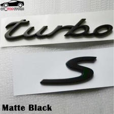 2pcs Matte Black Turbo S Letter Car Rear Boot Trunk Tailgate Badge Emblem Decal 2pcs Matte Black Turbo S Letter Car Rear Boot Trunk Tailgate Badge Emblem Decal