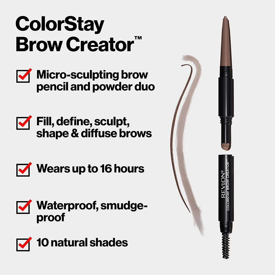 REVLON Colorstay Eye Brow Creator Micro Pencil Powder and Brush *CHOOSE SHADE* - Image 2 of 4
