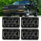 适用于别克 Regal Grand National 1982 - 1987 4X6 英寸 LED 车头灯光环天使 DRL 4 件