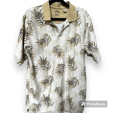 Arrow Hawaiian Men's Shirt Sz L Polo Vacation Tropical Rayon Made In Pakistan
