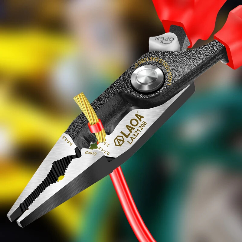 LAOA 8 Inch VDE Needle Nose Pliers Multifunction High Voltage Resistance 1000V I