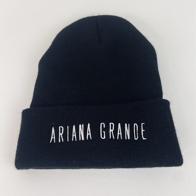 Ariana Grande  Honeymoon Tour Black Knit Beanie Hat Cap Break Free