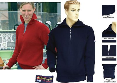 TROYER COMMODORE Merinowolle Norweger Pullover Jagdpullover marine