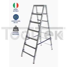 SCALA ALLUMINIO 6 GRADINI DOPPIA SALITA 1,46mt 6+6 CASALINGA NANCY