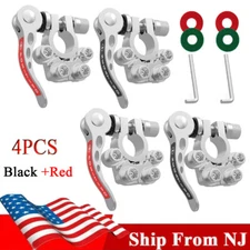 4PCS Car Battery Terminal Connectors Top Post Quick Release Positive Negative