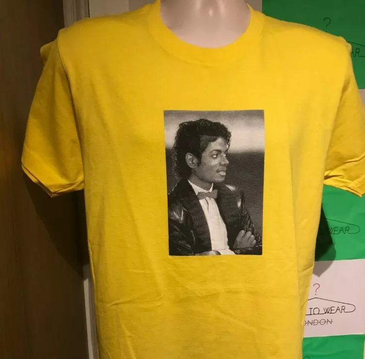 T shirt jaune SS17 Supreme MJ Michael Jackson M moyen fabriqué aux États Unis