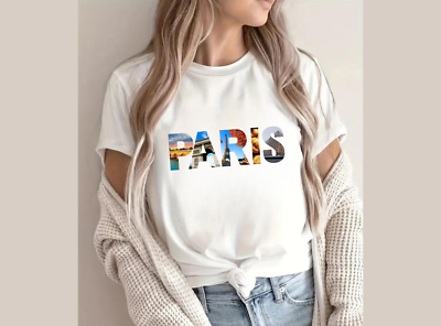 Paris 2024 T-shirt Unisexe Paris France Livraison Officielle en 4-8
