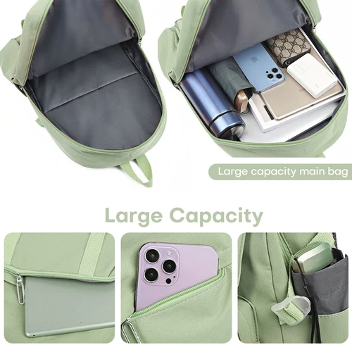 Canvas Mädchen Schulrucksack Frauen Reise Loptop Schüler Büchertasche 18" Tagesrucksack - Bild 21 von 47