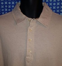 Daniel Cremieux Collection Cotton Linen Beige Heather Polo Shirt - Mens Large