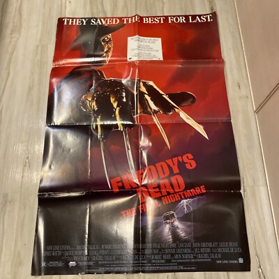 Freddy's Dead Nightmare on Elm St Original 1991  Movie Theater Poster 27x40 Rare