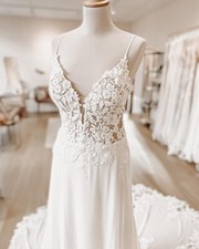 Summer Illusion Chiffon Wedding Dress Bridal Gown 2-28W Custom made Plus Size