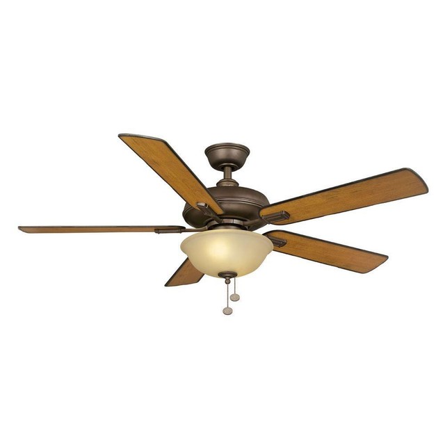 Larson 52 In Indoor Oil Rubbed Bronze Ceiling Fan With Light Kit