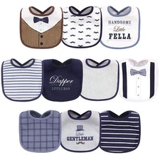 Unisex Baby Cotton Bibs "Handsome Fella" One Size Infant Feeding Drooling
