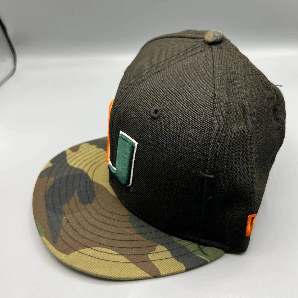 Gorra Miami Hurricanes Hombres Negra Camuflada Bordada 9Fifty New Era Gorra A Presión Trasera Foto 4 de 4