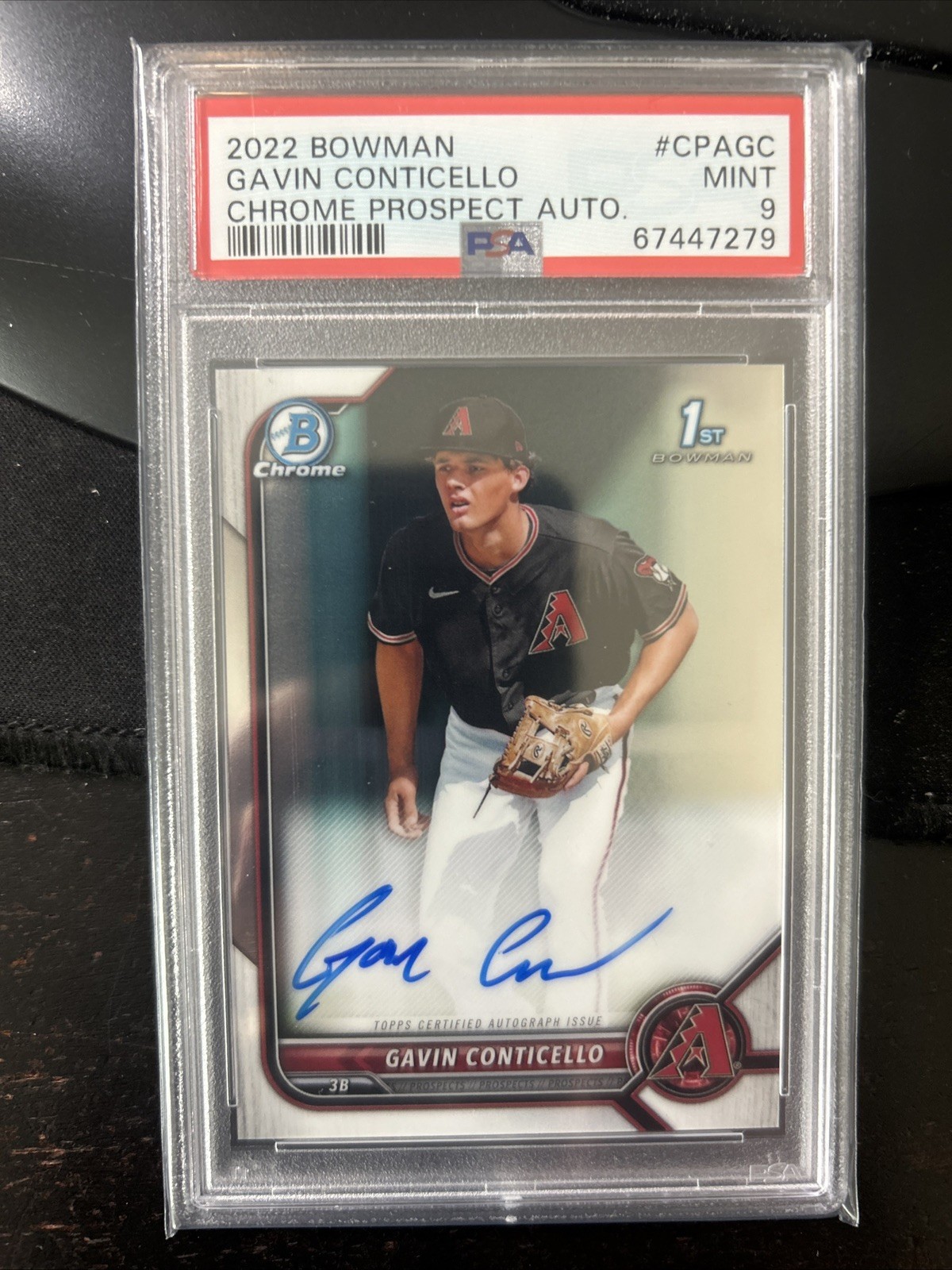 Gavin Conticello 2022 Bowman Chrome Prospect Autographs #CPAGC PSA 9 N