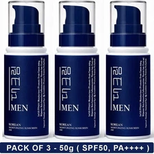 Men Sunscreen Sun Protection UV Defence Cream SPF 50, PA++++ ( 50ml x 3 Pack )