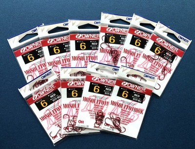 10 packs owner drop shot mosquito hook 5177-053 size 6 super needle point 10 pc