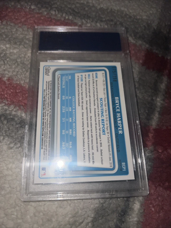 Bowman Chrome Bryce Harper Prospects 2011 azul ref. Foto 2 de 2