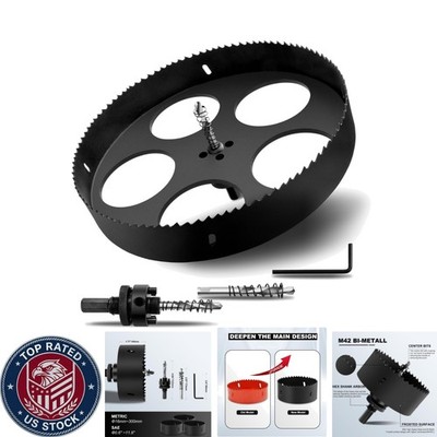 Precision 280mm HSS Bi-Metal Hole Saw with Arbor: For Clean Cuts in Any Material