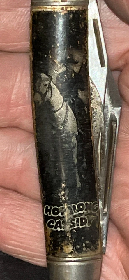 Hopalong Cassidy 复古 3 刀刃锤品牌口袋刀美国 — 第 2/4 张图片