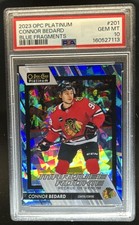 2023-24 O-Pee-Chee Platinum Connor Bedard Blue Fragments Rookie RC #/125 PSA 10
