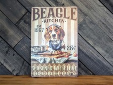 Beagle Kitchen Sign - Seasoned With Love Dog Decor - 8 x 12 in