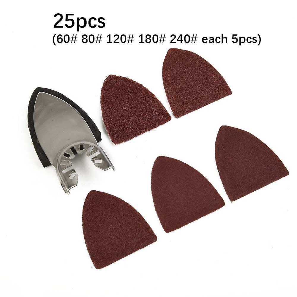 Triangular Multi Tool Sander Pad with 25 Sanding Sheets for Oscillating Tools
