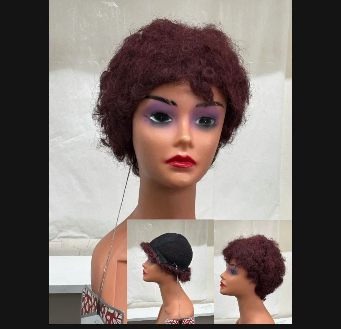 Afro Kinky Human hair Wig For Uk Women Colour 99j, Maintenance Hair Serum