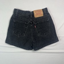 Vintage Levi's 512 Jean Shorts 3 23  Black Denim High Waisted Slim Fit 90s USA