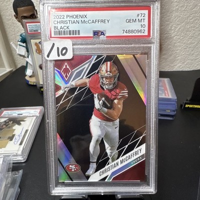 2022 Panini Phoenix Christian McCaffrey SAN FRANCISCO 49ers Black /10 #72 PSA 10